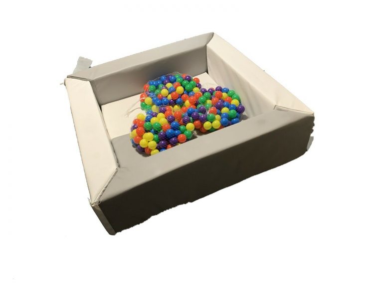 Grey kids foam ball pit for babies and toddlers, very cheap and long