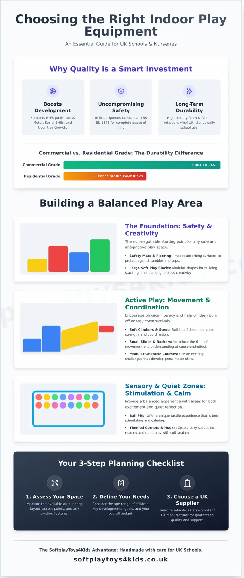 Durable Indoor Play Area Equipment: A Guide for Schools & Nurseries - Infographic